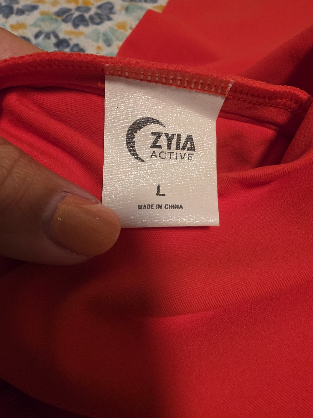ZYIA Bright Red Jogger Pants with Crescent Accent - Picture 2 of 2